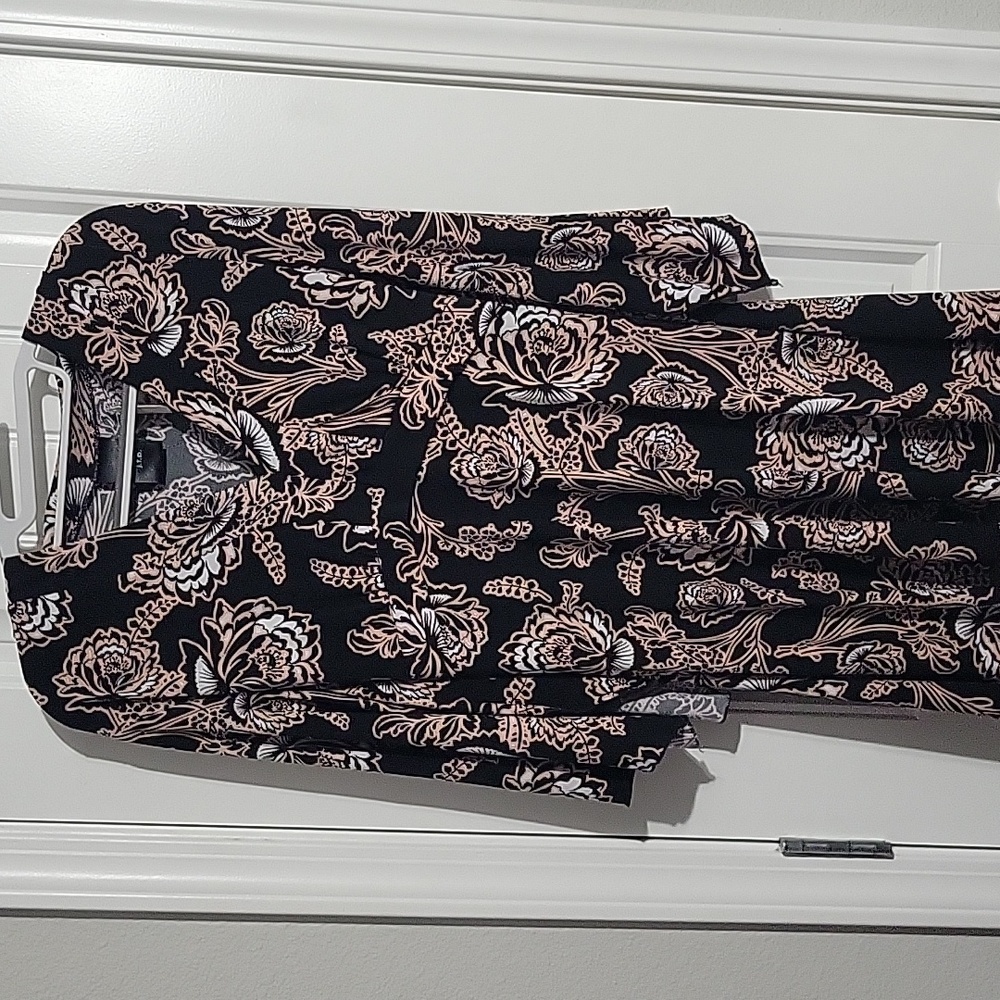 Mauve and Black Tunic Tie Empire Waist